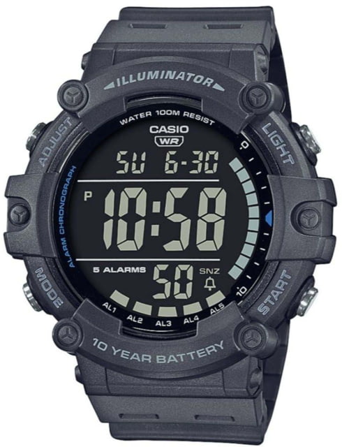 Casio Outdoor Classic 10-Year Battery Digital Watch w/Resin Strap - Mens Gray One Size