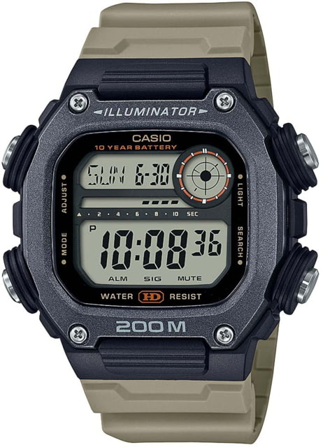 Casio Outdoor Casio Outdoor Digital Watch w/200 Meter WR World Time 10-Year Battery and Resin Strap - Mens Tan One Size