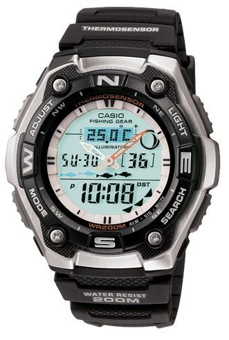 Casio Outdoor Fishing Timer-Therm/Moon Black