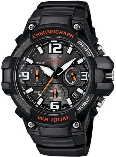 Casio Outdoor Casio Outdoor Mens Chrono Analog Watch Black/Orange