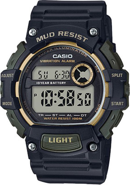 Casio Outdoor Men's Digital MUD Resistant Resin Watch Black/Gold
