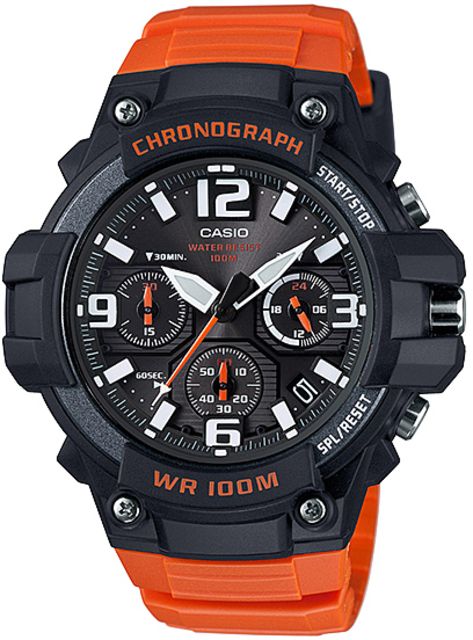 Casio Outdoor Mens Heavy Duty Sport Analog Chronograph Watch Orange