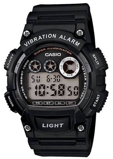 Casio Outdoor Mens Vibration Alarm 100m 10 Yr Batt Black Black