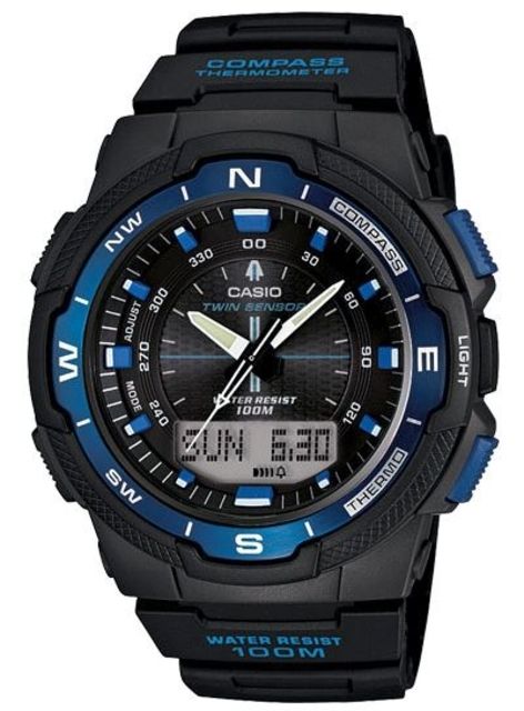 Casio Outdoor Twin Sensor-Compass with Needle Pointer/Therm-Blue Black/Blue
