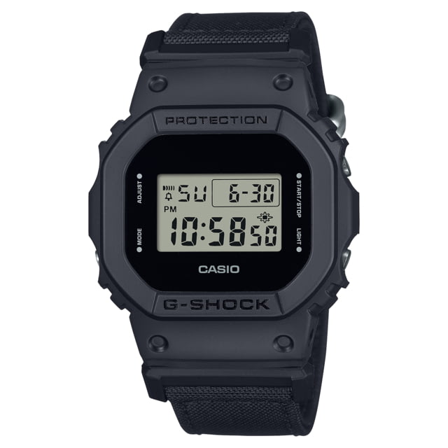 Casio Tactical G-Shock Classic All Black Design Watch w/ECO-Friendly Cordura Nylon Strap - Men's One Size