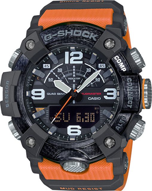 Casio Tactical G-Shock Mudmaster Ani-Digi Watch Black/Orange Strap