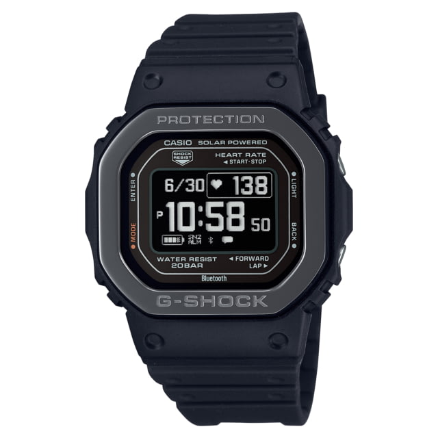 Casio Tactical G-Shock Solar-Powered Move Series Watch w/Heart Rate and Smartphone Link Connectivity - Men's Black One Size