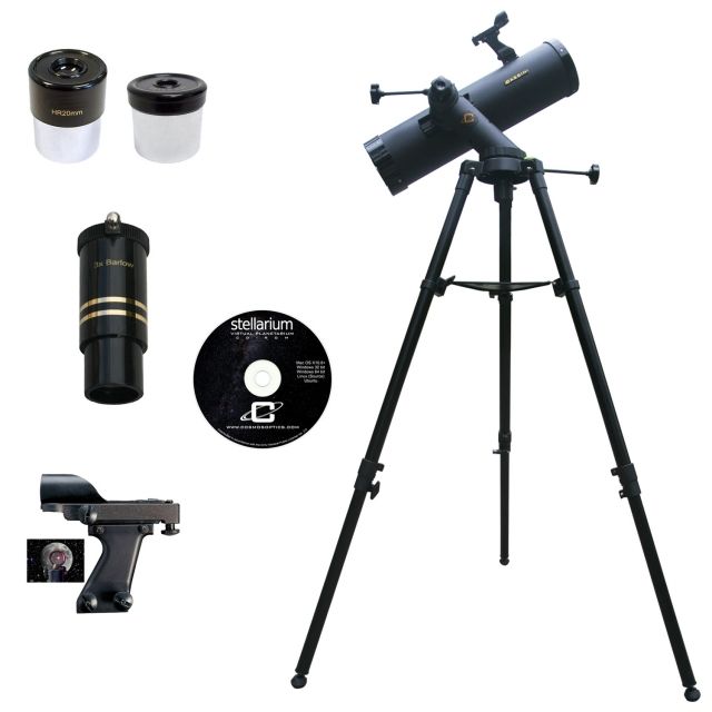 Cassini 640x102mm Astronomical Reflector Telescope Kit Black Granite