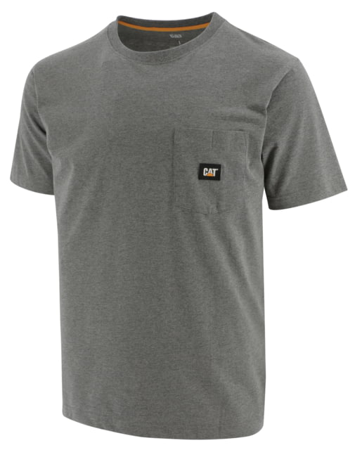 Caterpillar Label Pocket Short Sleeve T-Shirt - Men's Extra Large Dark Heather Grey