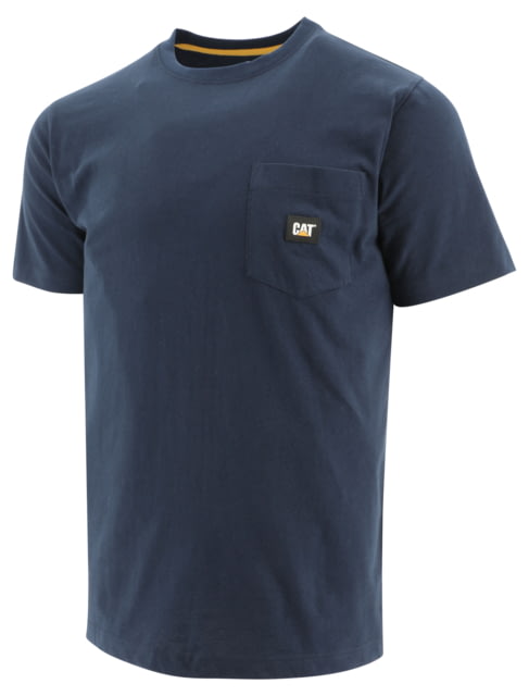 Caterpillar Label Pocket Short Sleeve T-Shirt - Men's Medium Detroit Blue