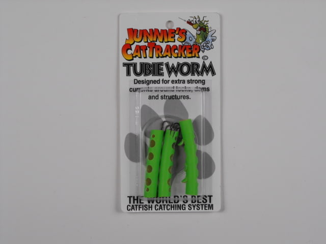 Cat Tracker Tubie Worm Hot Green 3/ Pack