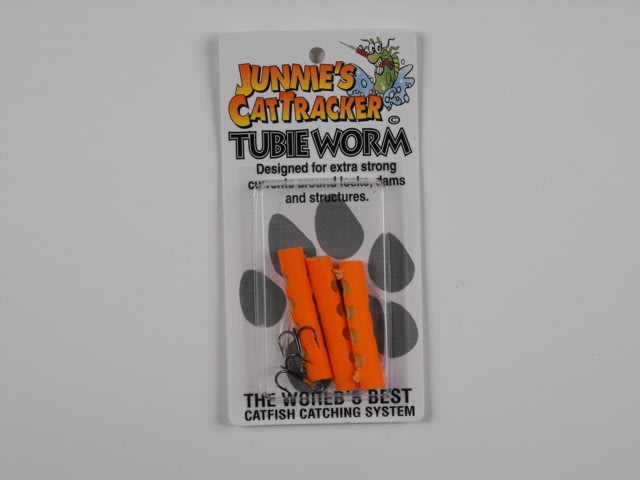 Cat Tracker Tubie Worm Orange 3 Pack