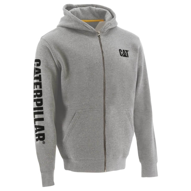 Caterpillar Full Zip Hooded Sweatshirt - Men's Light Heather Grey LT