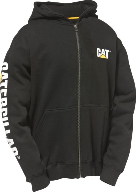 Caterpillar Full Zip Hooded Sweatshirt Black Extra Large