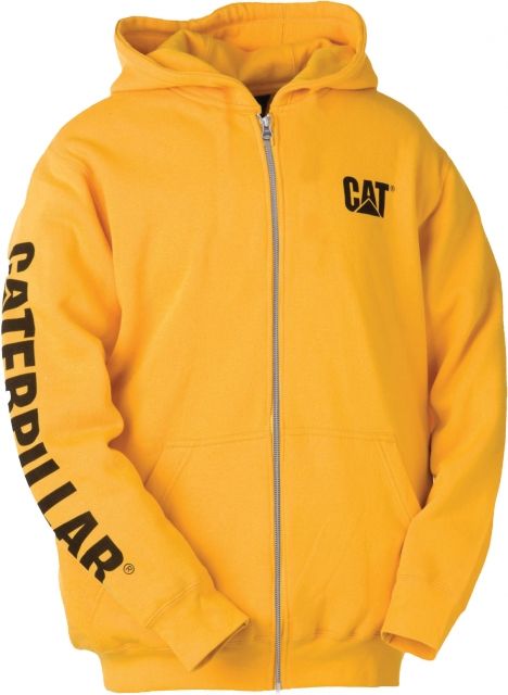 Caterpillar Full Zip Hooded Sweatshirt Yellow Extra Large
