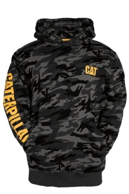 Caterpillar Trademark Banner Hooded Sweatshirt - Men's 4XL Regular Night Camo