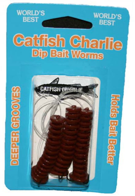 Catfish Charlie Dip Bait Worms Black 3 Pack