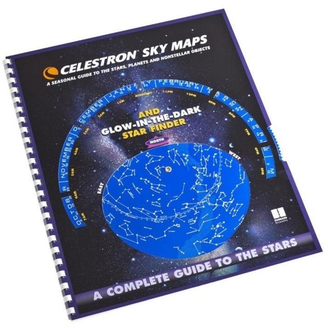 Celestron Sky Maps Chart - Illustrated Star Map Atlas / Deep Sky objects Reference Guide
