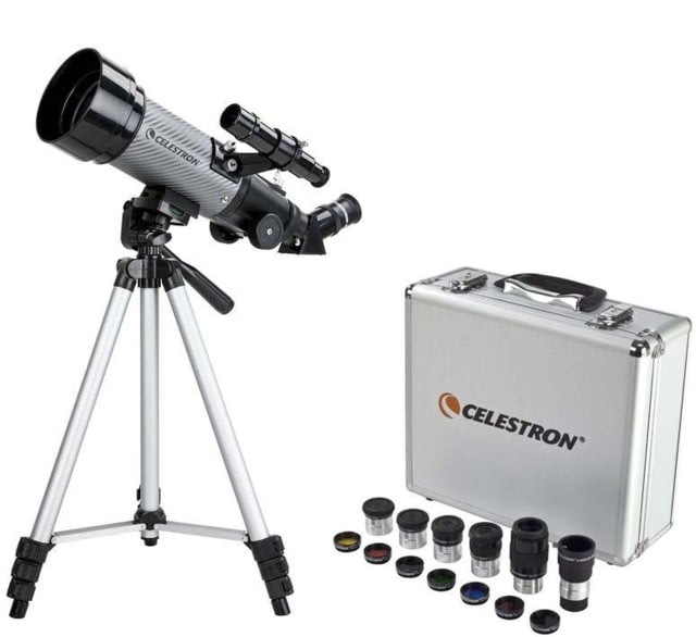 Celestron Travel Scope 70DX 10-168x Portable Telescope Gray/Black with Eyepice Filter Accessory Kit