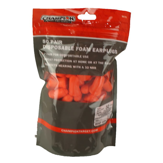Champion Traps And Targets Champion Traps and Targets Hearing Protection Foam Plug 50 Pairs Bag