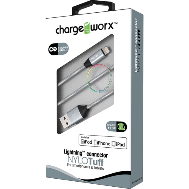 Chargeworx Cable Lightning 3ft Silver