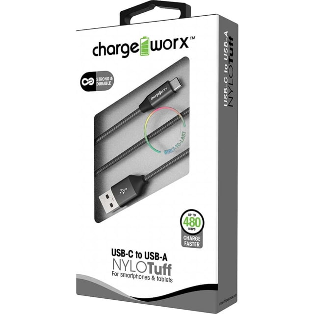 Chargeworx Cable USB-C 3ft Black