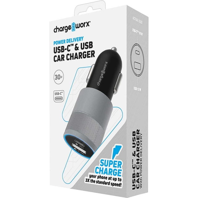 Chargeworx PD Car Charger Black