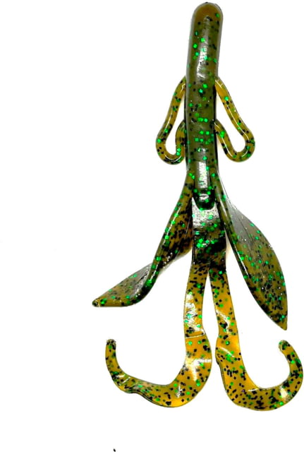 Chompers Boss Hawg Creature Bait 1 6in Green Pumpkin Green Flake