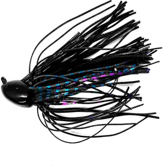 Chompers Skirted Brush Jig 1/8 oz - 2 Pack Black Purple Flash