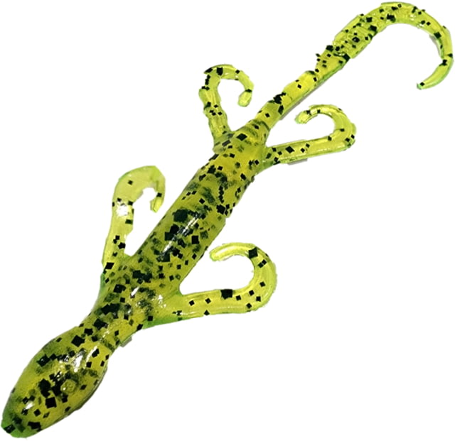Chompers Lizard Creature Bait 1 6in Chartreuse Pepper