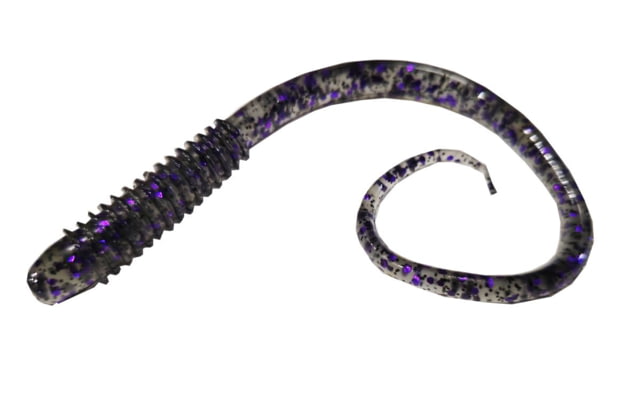 Chompers Possum Tail Worms Jig - 5 Pack Smoke/Purple Flake 5in