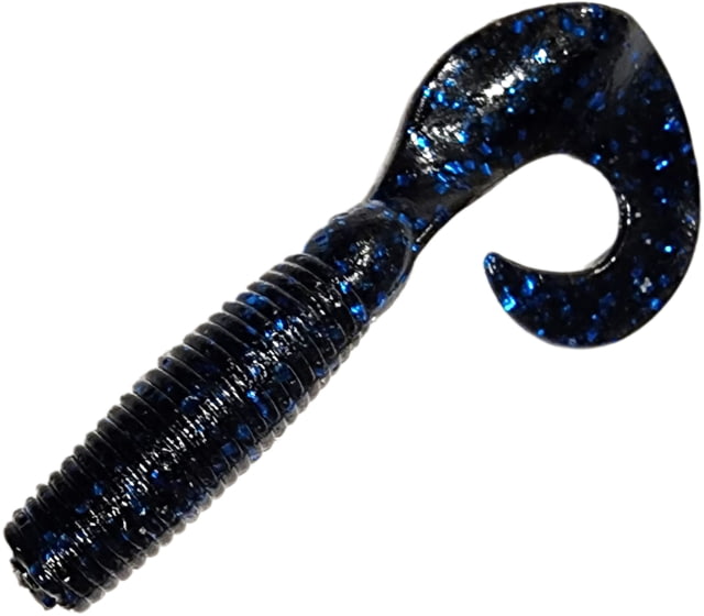 Chompers Regular Single Tail Grub 1 4in Black/Blue Flake