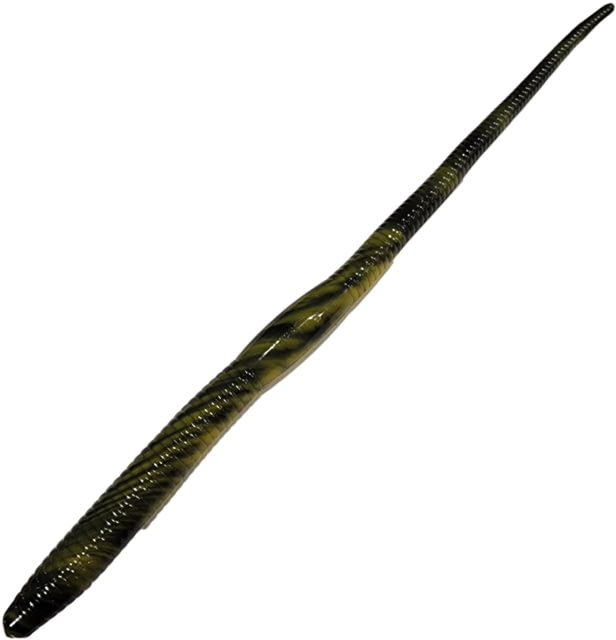 Chompers Shaky Worm 1 8in Black/Yellow Swirl