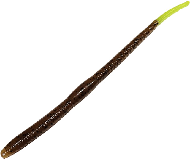 Chompers Shaky Worm 1 8in Motor Oil / Charteuse