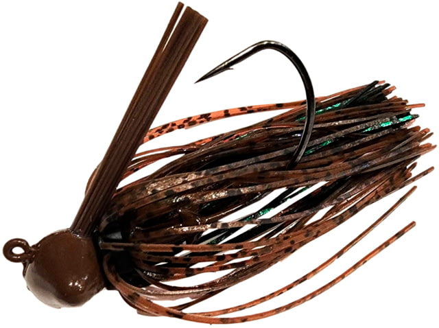 Chompers Skirted Football Jig 3/4 oz - 2 Pack Brown/Green Flash/ Davenport Special