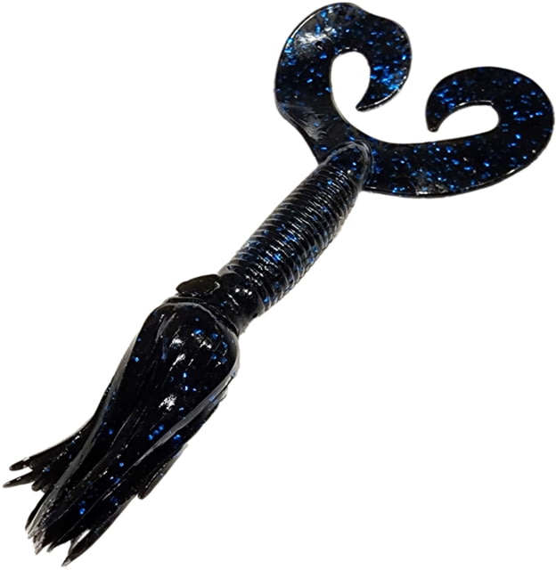 Chompers Skirted Grub Double Tail Grub 1 4in Black/Blue Flake