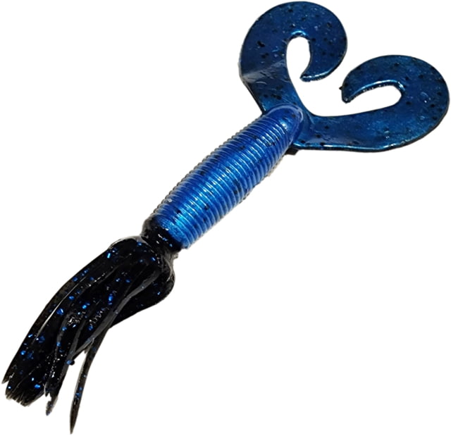 Chompers Skirted Grub Double Tail Grub 1 5in Black/Blue Laminate
