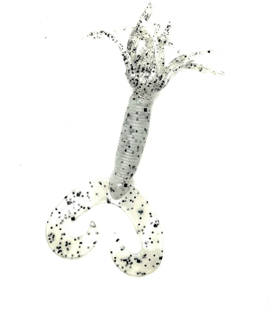 Chompers Skirted Grub Double Tail Grub 1 4in Salt & Pepper