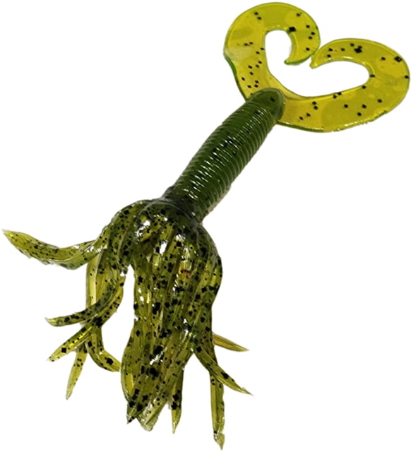 Chompers Skirted Grub Double Tail Grub 1 4in Watermelon Seed