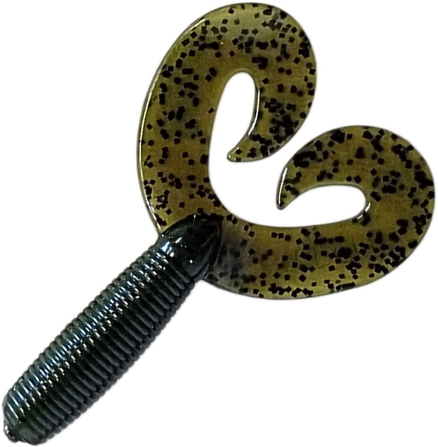 Chompers Super Jig Double Tail Grub 1 5in Dark Melon Pepper