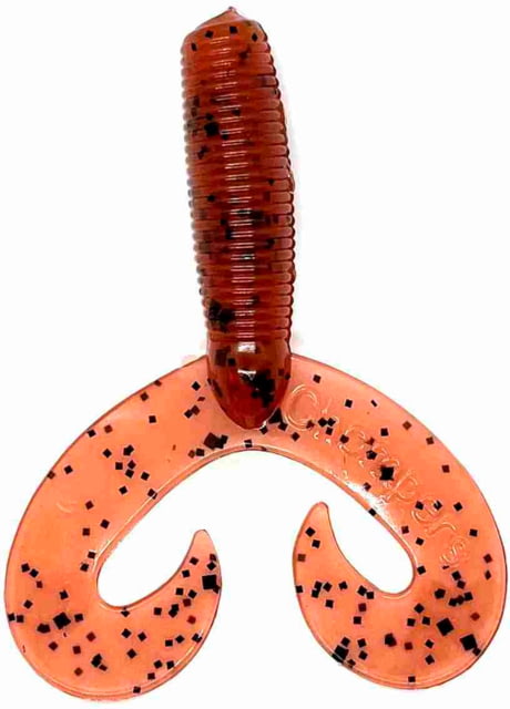 Chompers Super Jig Double Tail Grub 1 4in Pumpkin Pepper