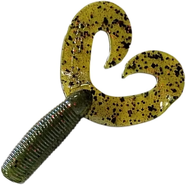 Chompers Super Jig Double Tail Grub 1 5in Watermelon/Red Flake