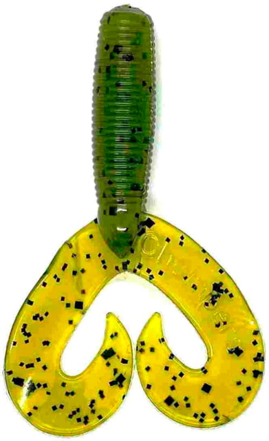 Chompers Super Jig Double Tail Grub 1 5in Watermelon Seed