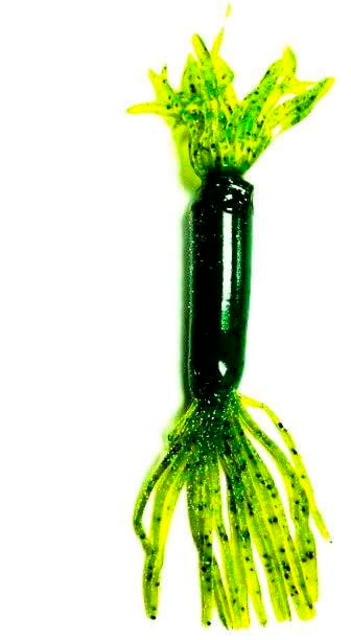 Chompers Techno Tube 1 3.5in Green Pumpkin/Chartreuse Skirt