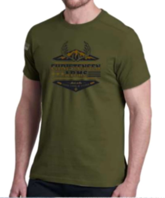 Christensen Arms Antler Wordmark SS Tee - Mens Army Green 3X