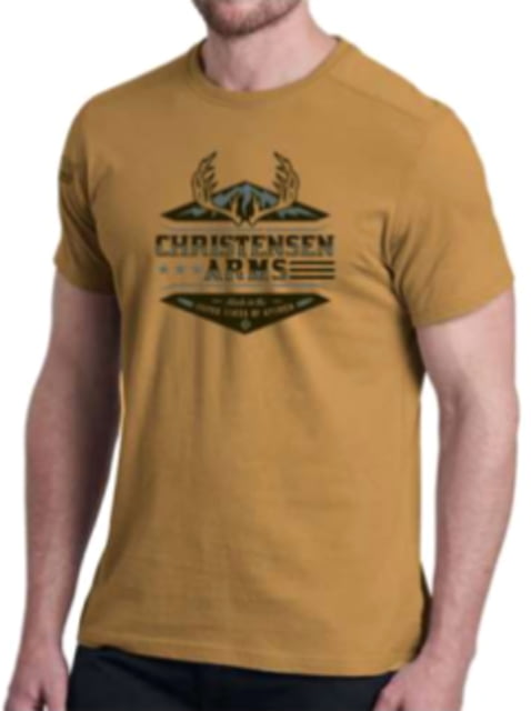 Christensen Arms Antler Wordmark SS Tee - Mens Desert Tan S