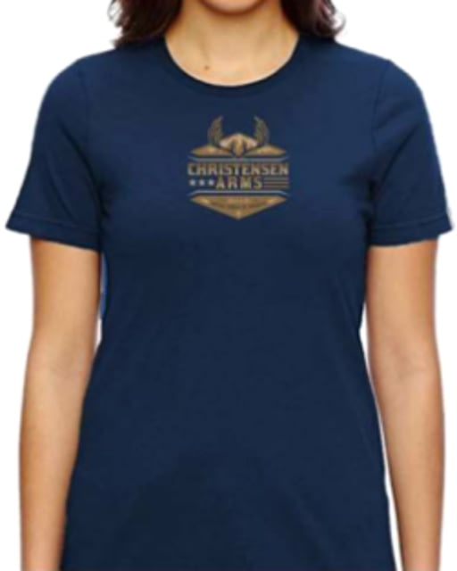 Christensen Arms Antler Wordmark SS Tee - Womens Classic Navy 2X