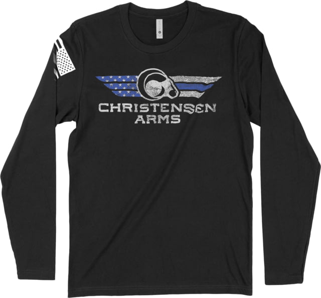 Christensen Arms Blue Line Long Sleeve Shirt – Men’s Small Black