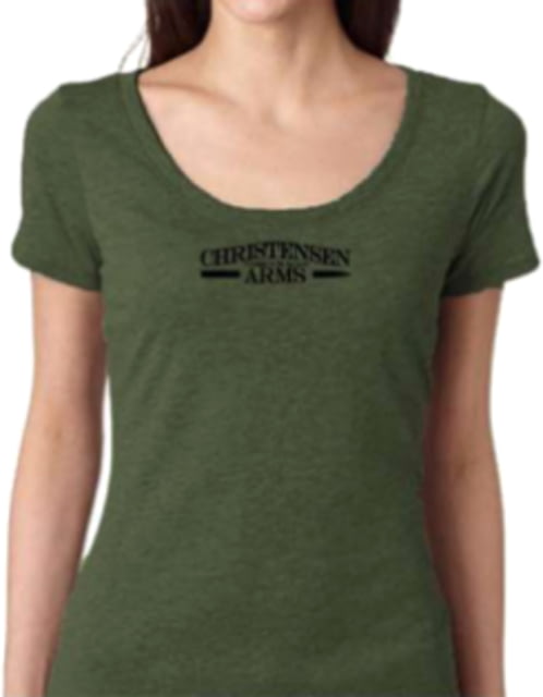 Christensen Arms Bullet & Barrel Wordmark Scoop Neck SS Tee - Womens Army Green L