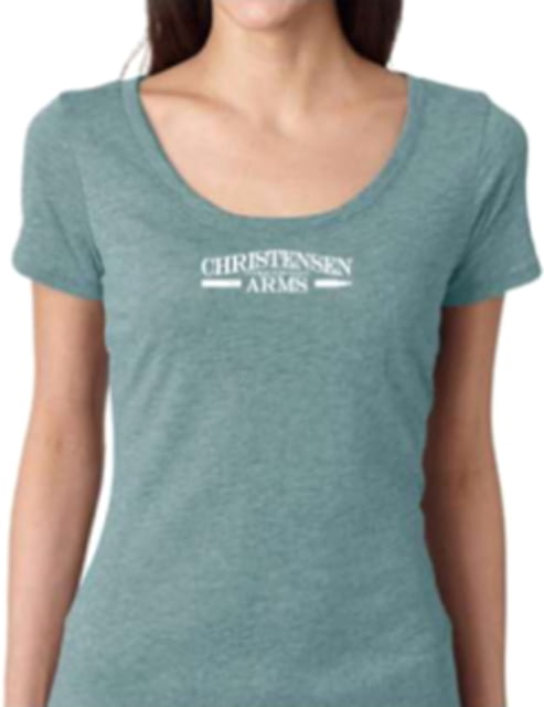 Christensen Arms Bullet & Barrel Wordmark Scoop Neck SS Tee - Womens Denim L